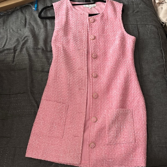 Zara Endless Rose Pink Tweed Dress - Picture 2 of 2